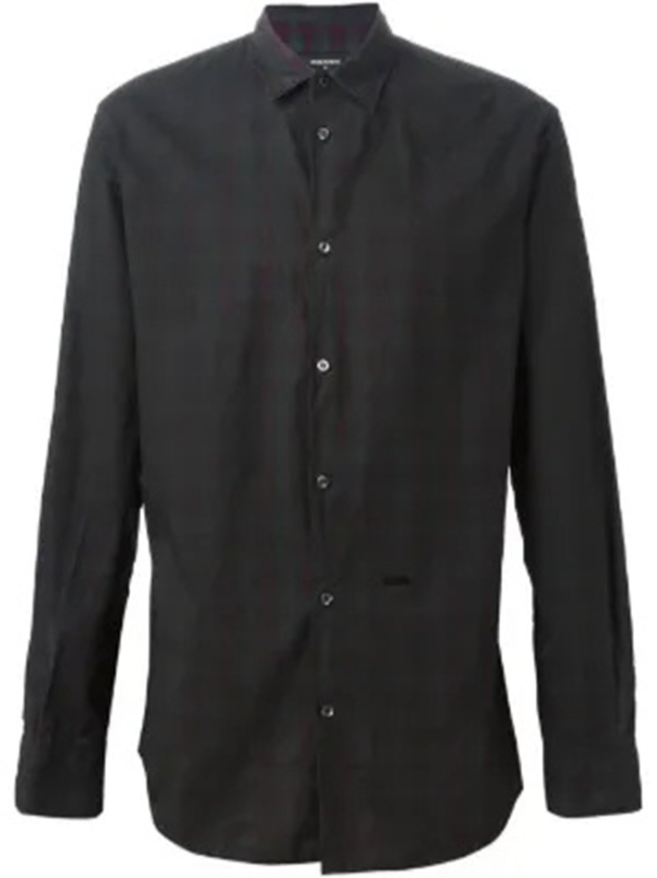 Dsquared2 Long-Sleeve Button-Up Shirt With Pointed Collar And Minimalist Design Zwart
