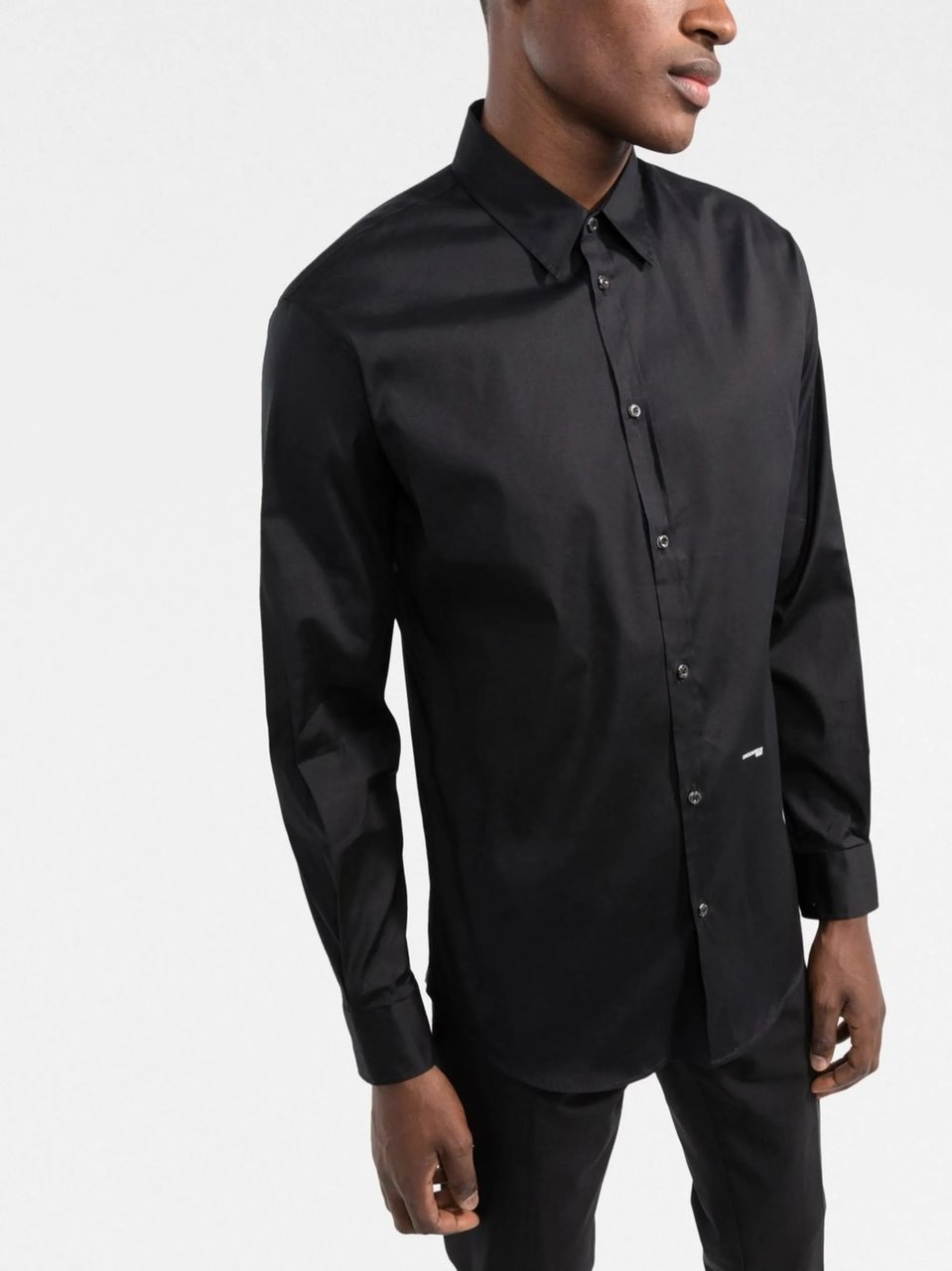 Dsquared2 Relax Dan Black Slim Cotton Shirt Zwart