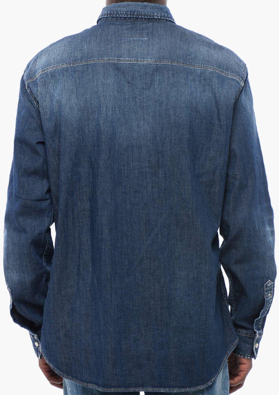 Dsquared2 Dan Relaxed Chambray Denim Shirt Blauw