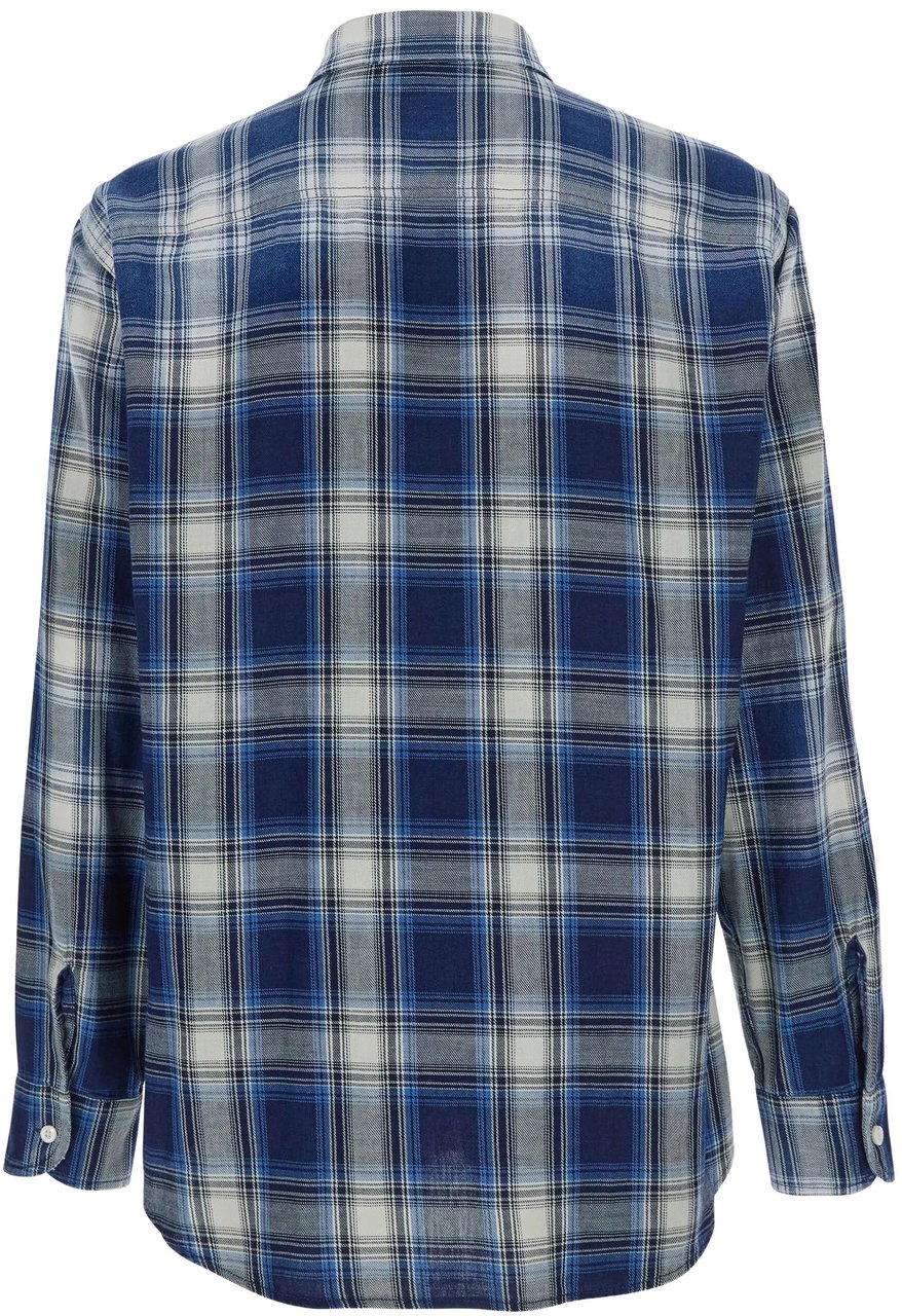 Dsquared2 Canadian Vintage Blue/White Plaid Cotton Shirt Grijs