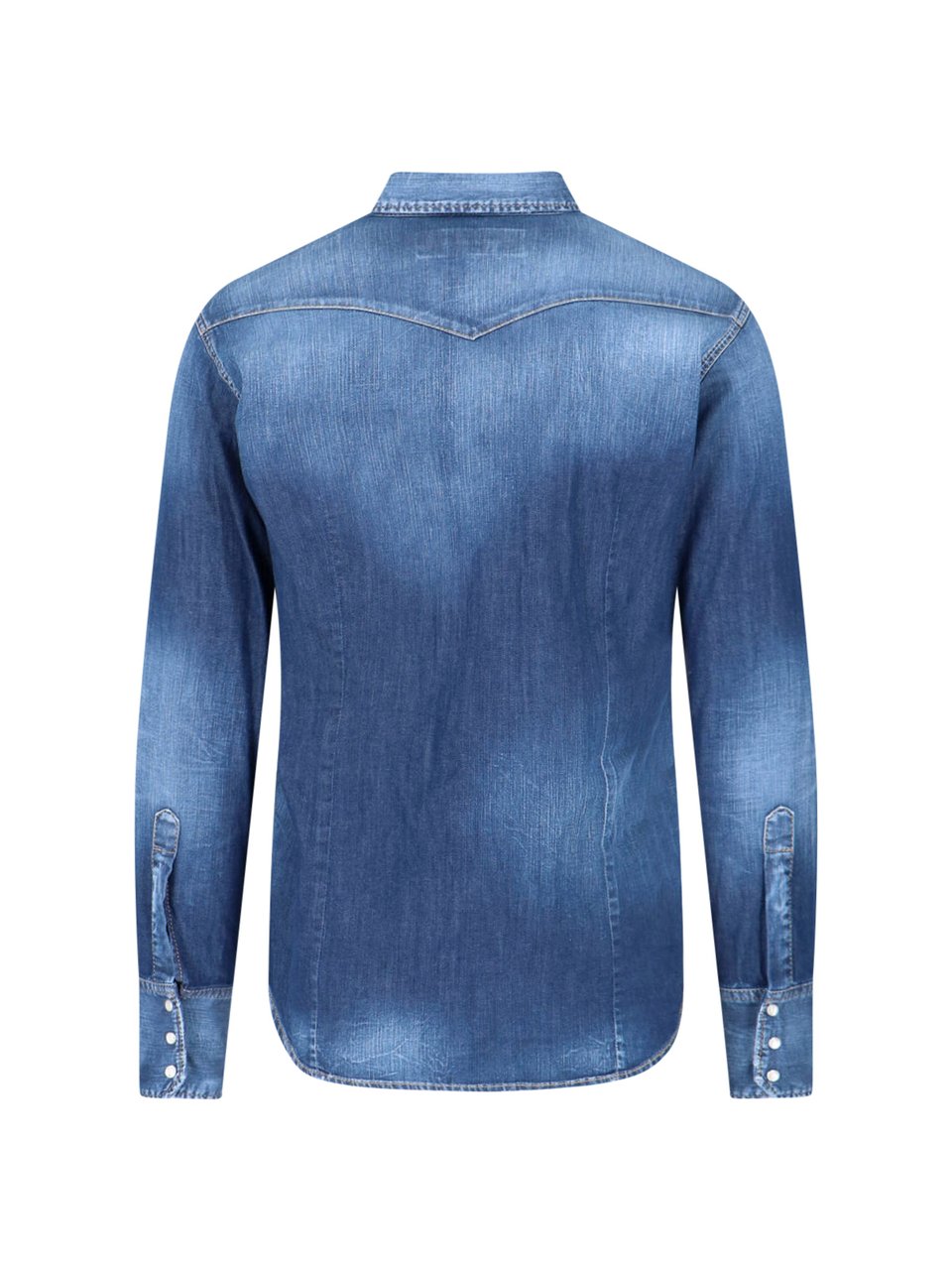 Dsquared2 Blue Western Denim Casual Shirt Blauw