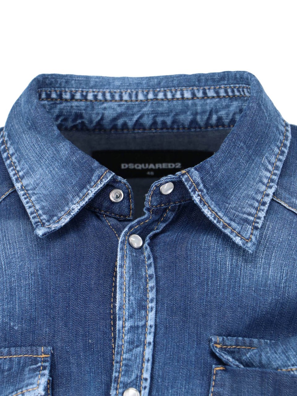 Dsquared2 Blue Western Denim Casual Shirt Blauw