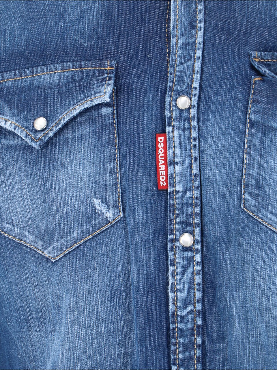 Dsquared2 Blue Western Denim Casual Shirt Blauw
