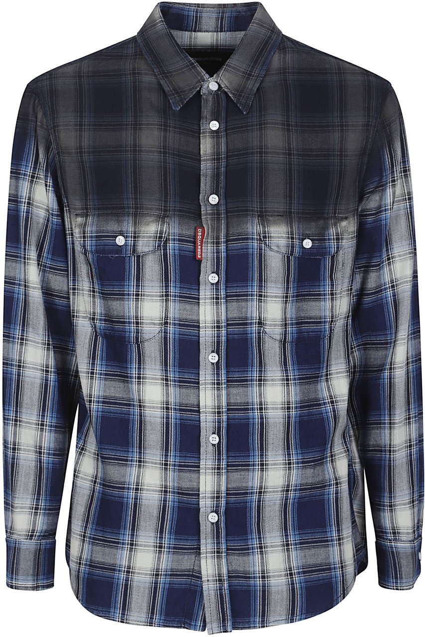 Dsquared2 Canadian Vintage Long Sleeve Shirt Blue Blauw