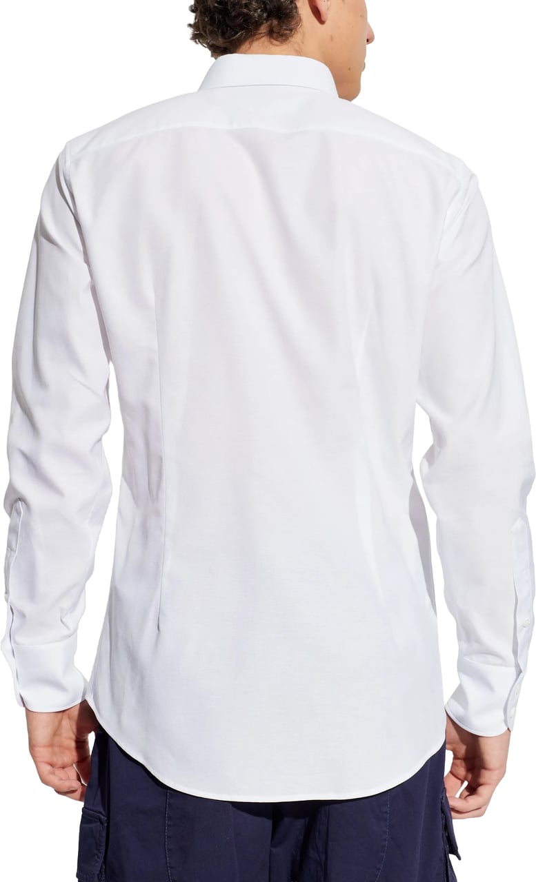 Dsquared2 White Pointed Collar Tailored Cotton Shirt Wit