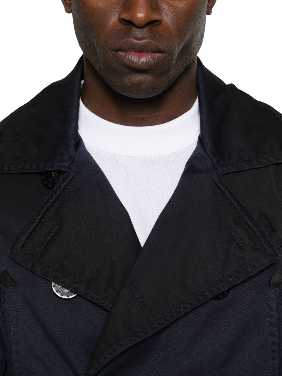 Dsquared2 Double-Breasted Dark Blue Jacket With Notched Lapels Blauw