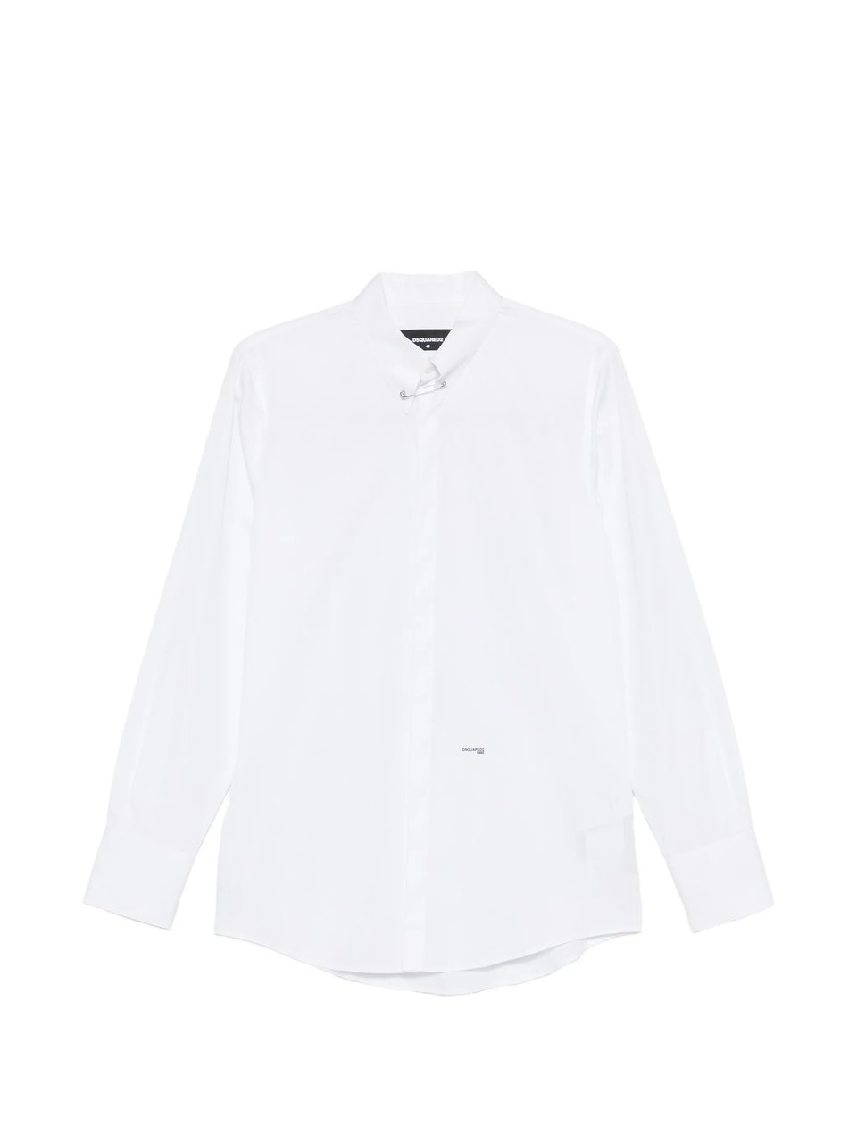 Dsquared2 White Long-Sleeve Silver Safety Pin Shirt Wit
