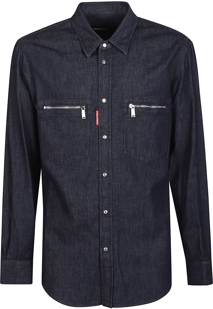 Dsquared2 Biker Shirt Blue Blauw