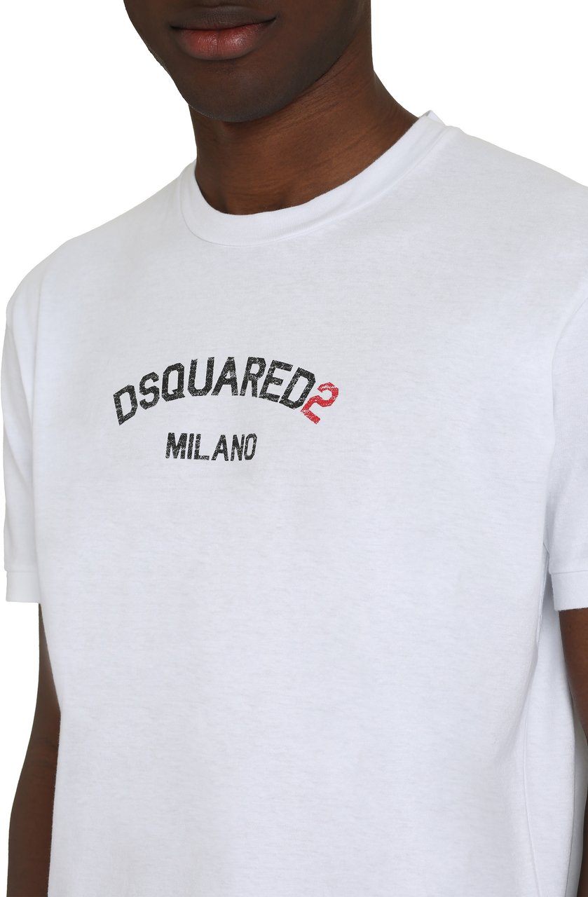 Dsquared2 Logo cotton t-shirt Wit
