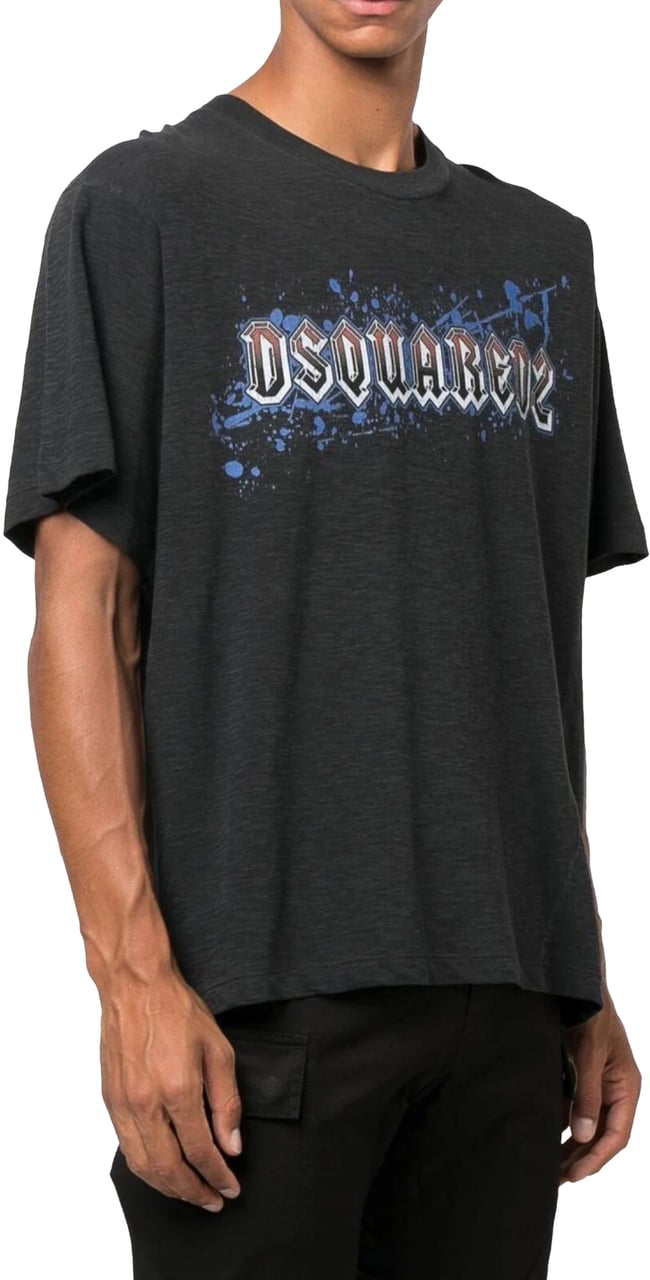 Dsquared2 Iron Logo Printed T-shirt Grijs