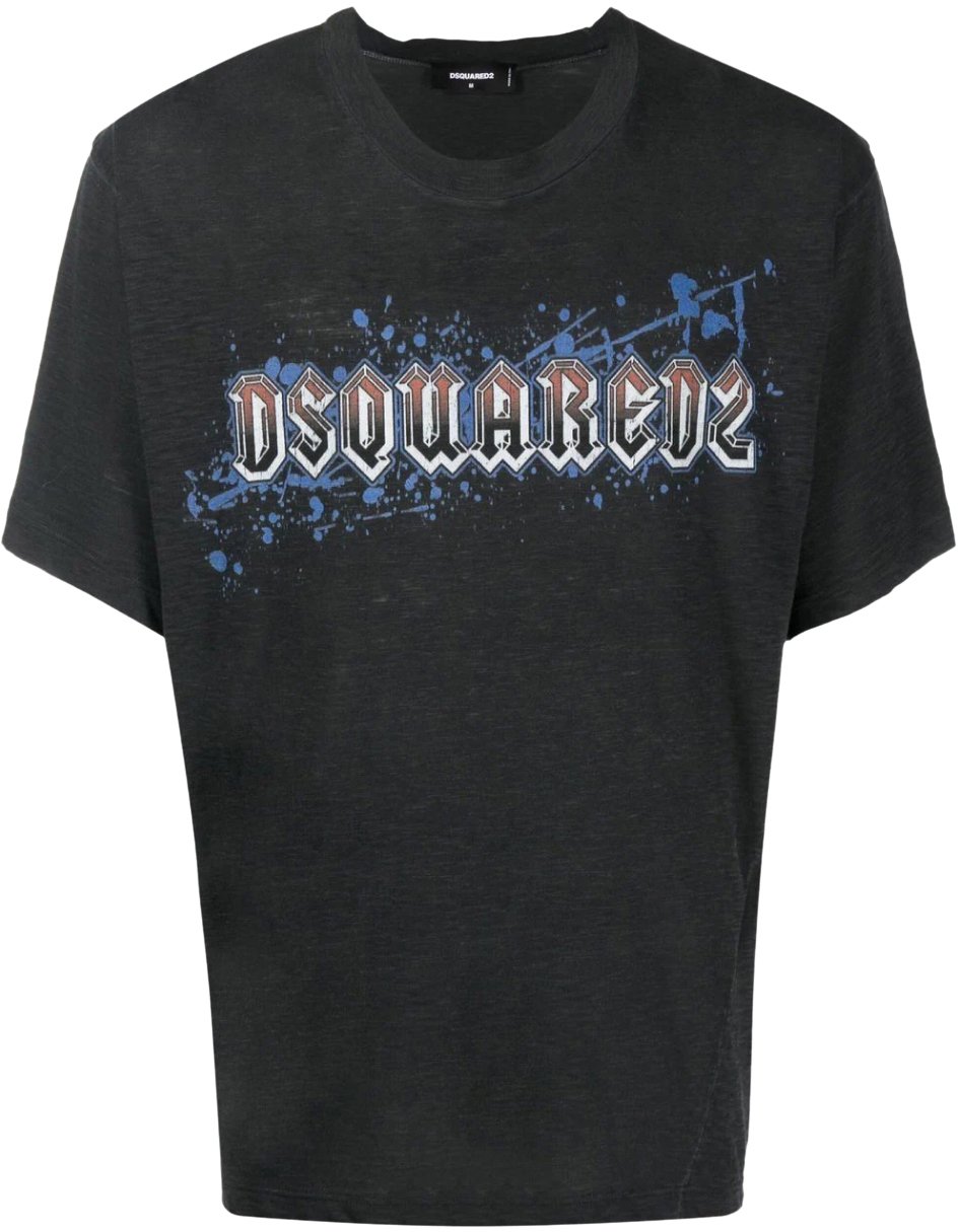 Dsquared2 Iron Logo Printed T-shirt Grijs