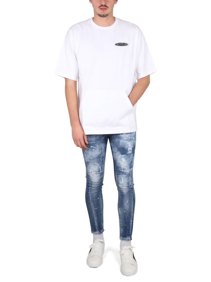 Dsquared2 Surf Board Skater T-Shirt Wit