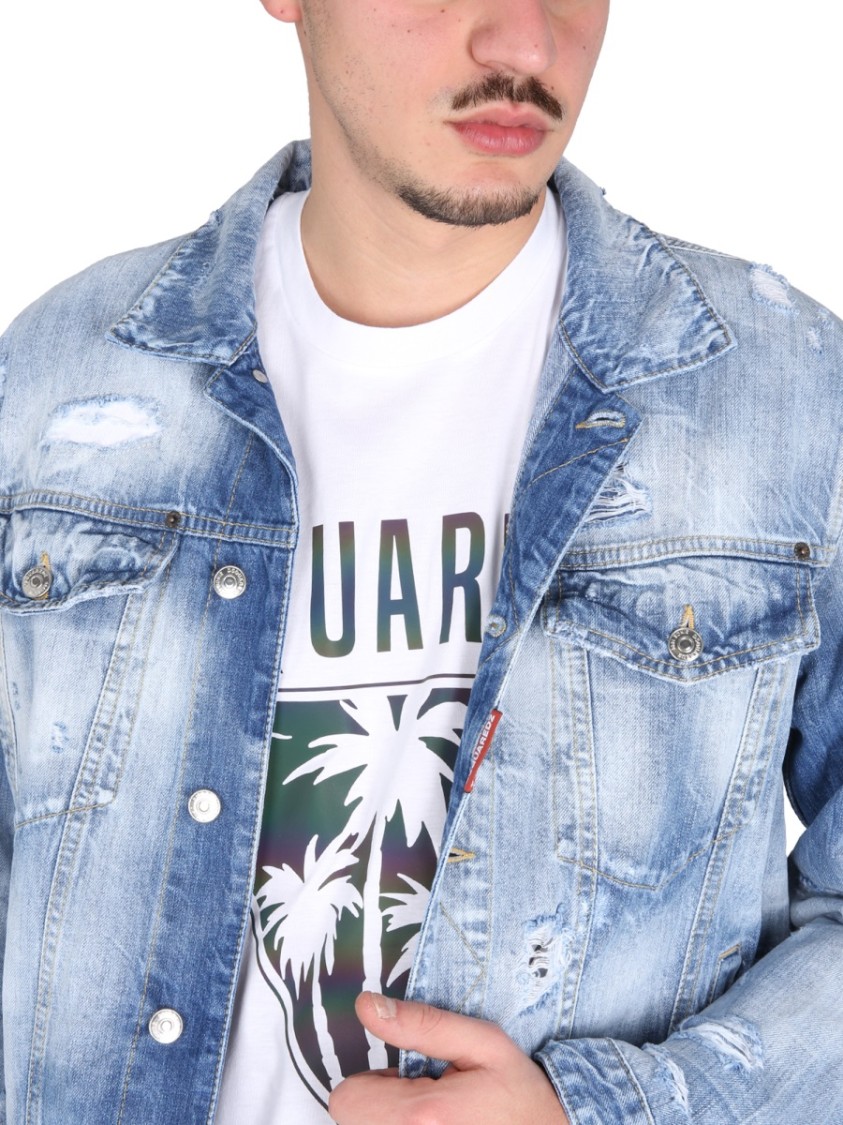 Dsquared2 D2 Caten's Beach T-Shirt Wit