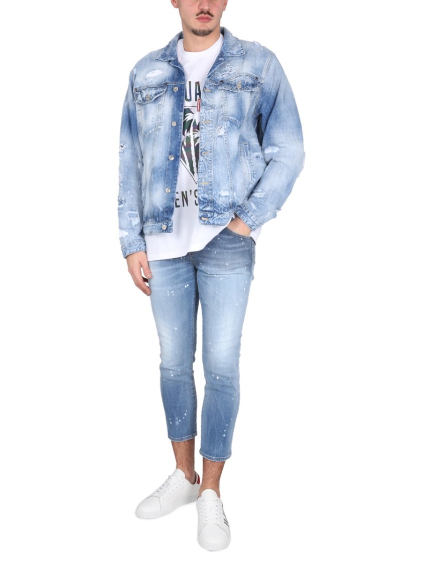 Dsquared2 D2 Caten's Beach T-Shirt Wit