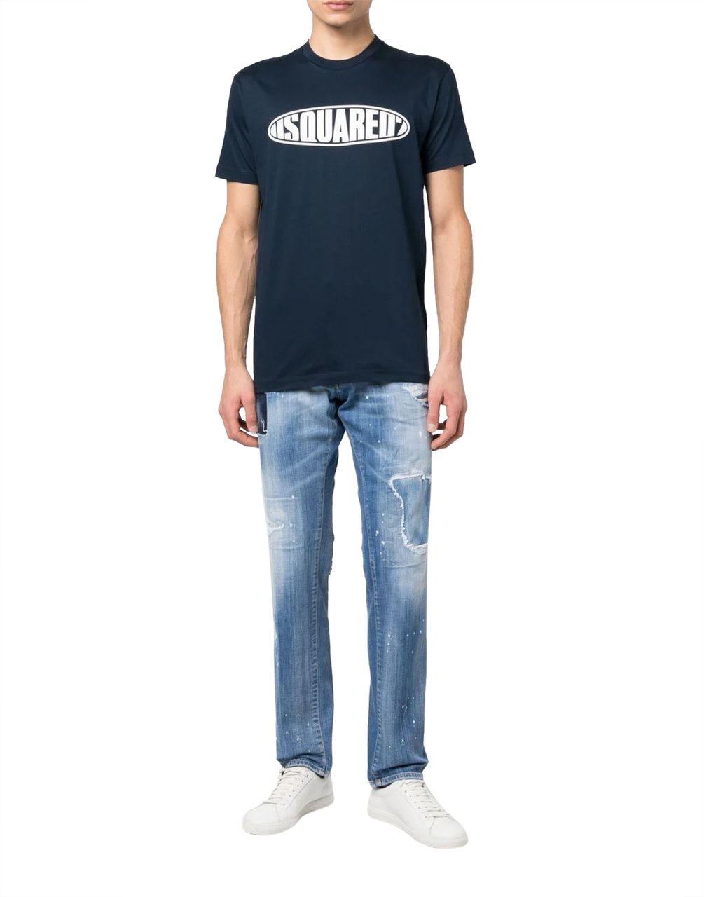 Dsquared2 Surf Board Logo T-shirt Blauw