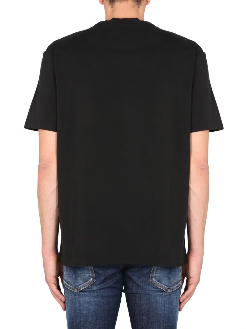 Dsquared2 Vintage Design Front Logo Print T-Shirt Zwart