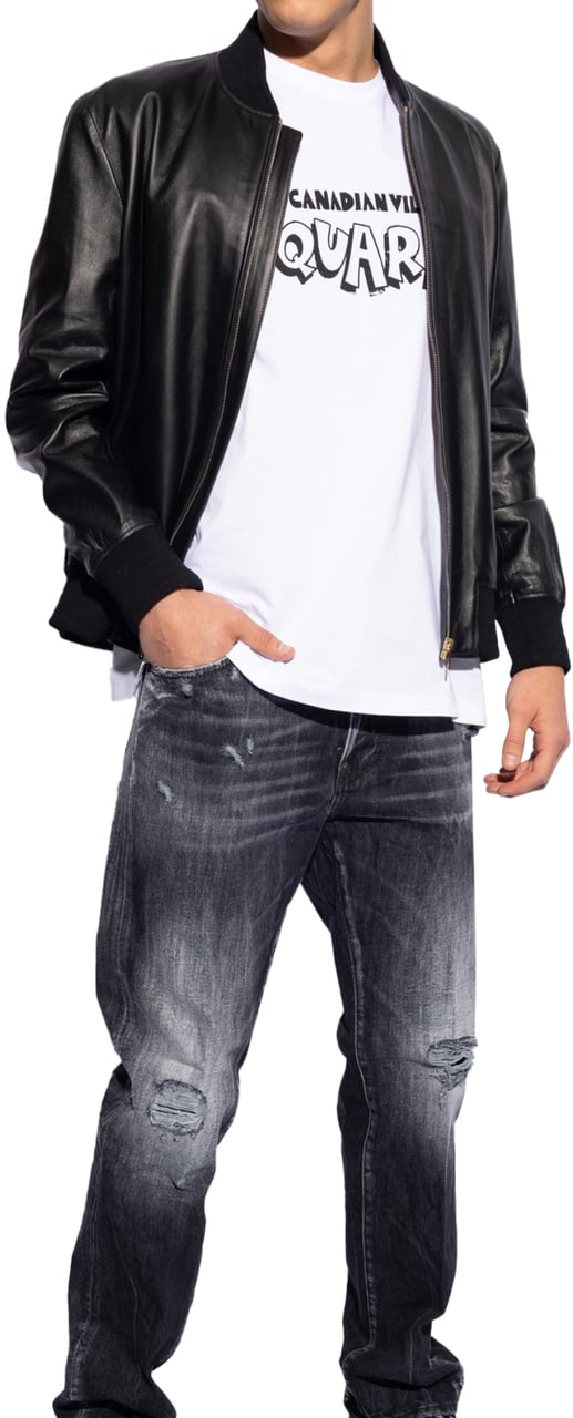 Dsquared2 Skater Fit Canadian Village Logo T-shirt Wit