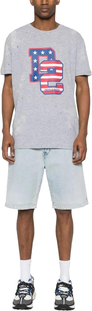 Dsquared2 Grey Muscle Fit Tee T-Shirt Wit