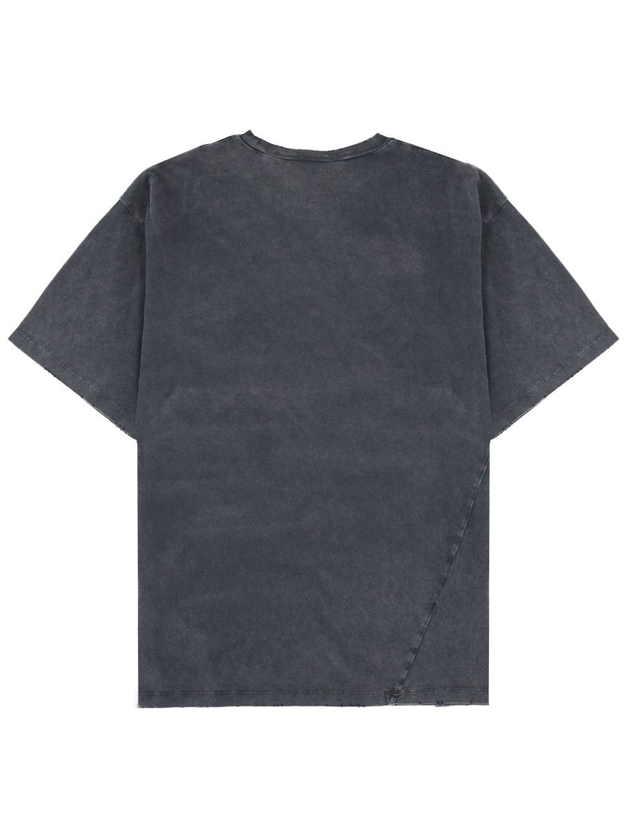 Dsquared2 Washed Black Cotton Gym Printed T-Shirt Grijs
