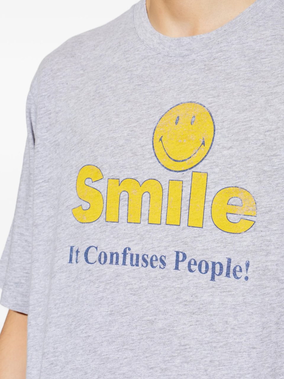 Dsquared2 Grey Relaxed Fit Smiley Graphic T-Shirt Wit