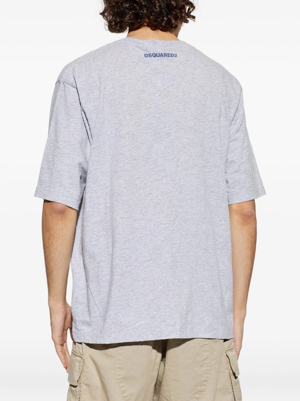Dsquared2 Grey Relaxed Fit Smiley Graphic T-Shirt Wit