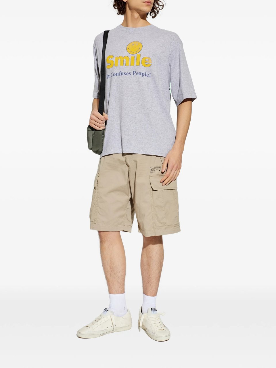 Dsquared2 Grey Relaxed Fit Smiley Graphic T-Shirt Wit