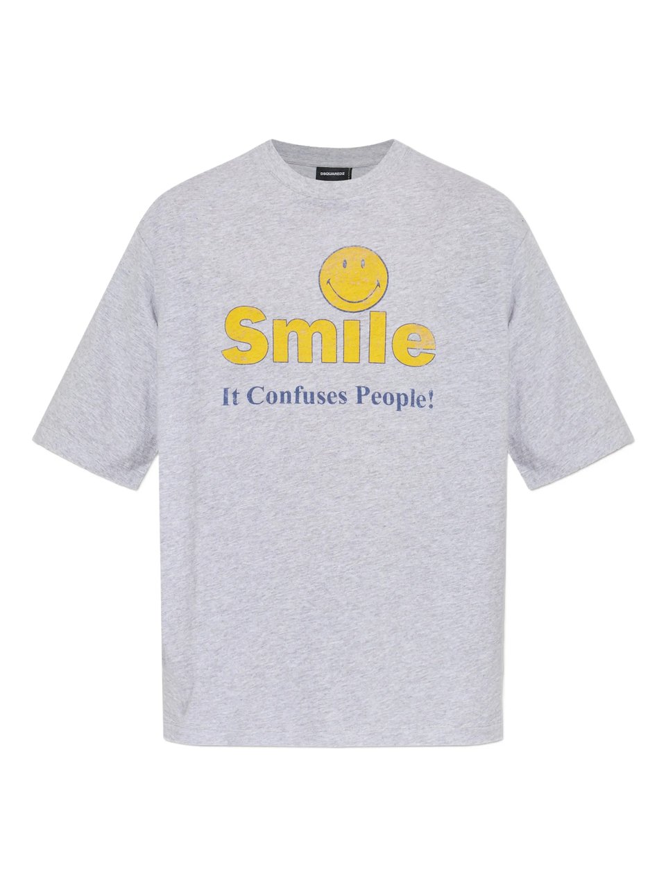Dsquared2 Grey Relaxed Fit Smiley Graphic T-Shirt Wit