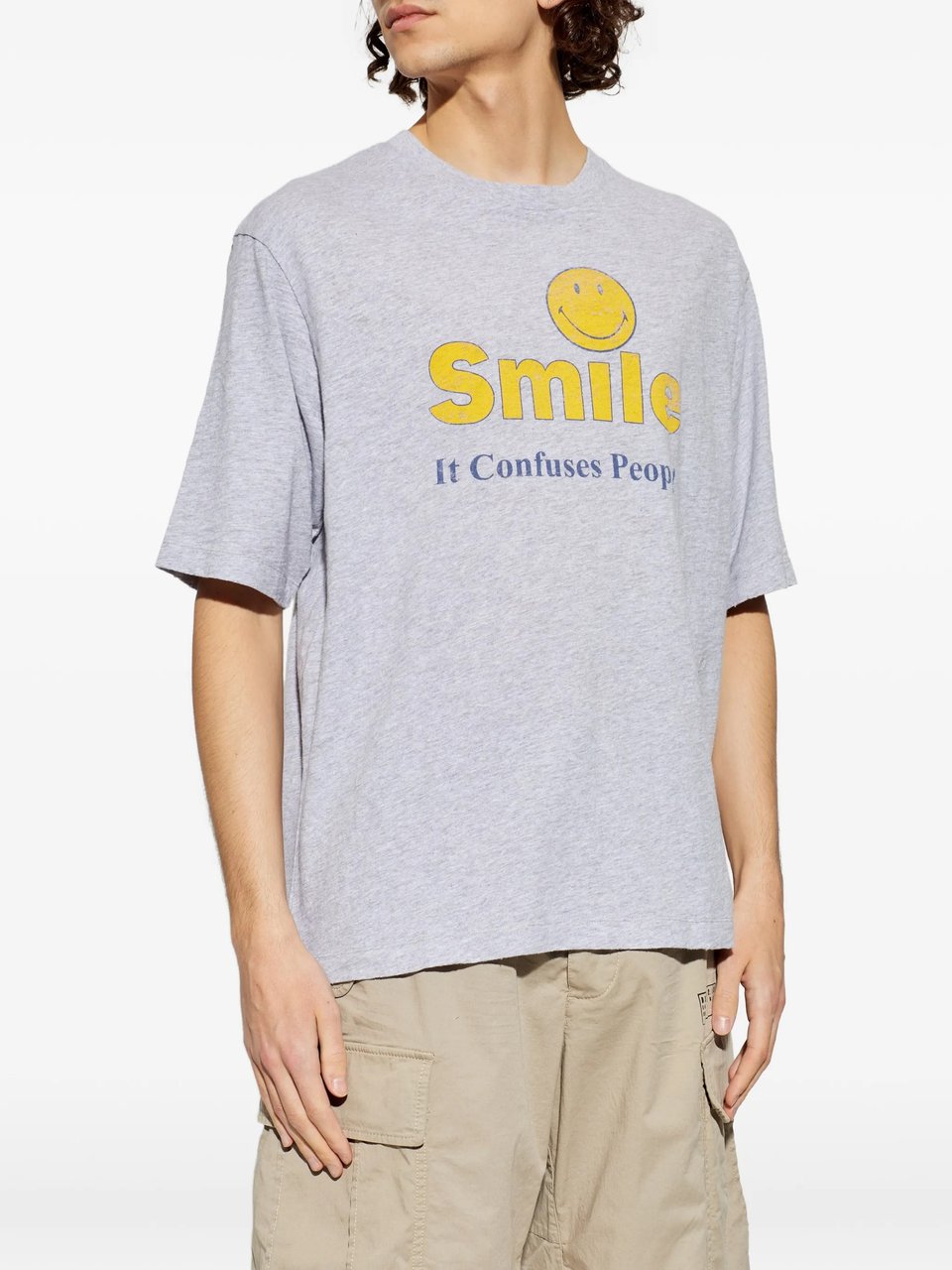 Dsquared2 Grey Relaxed Fit Smiley Graphic T-Shirt Wit