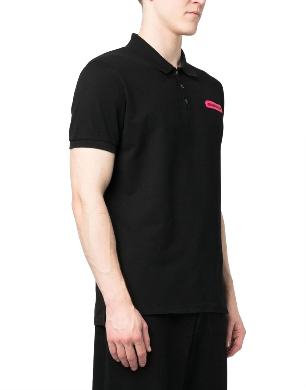 Dsquared2 D2 Tennis Logo Printed Polo Shirt Zwart