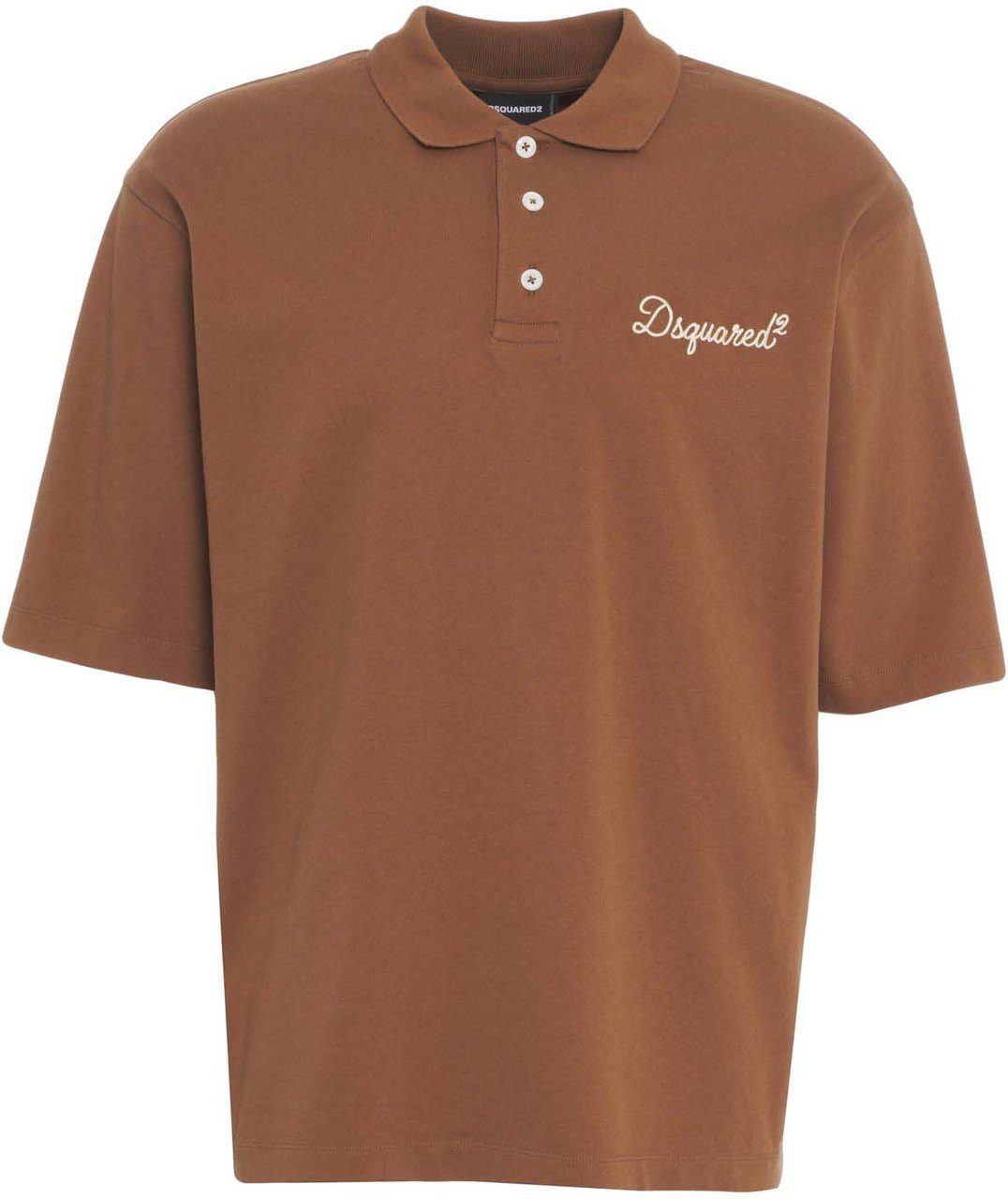 Dsquared2 Polo shirt with logo embroidery Bruin