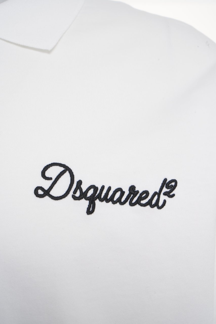 Dsquared2 Polo shirt with logo embroidery Wit