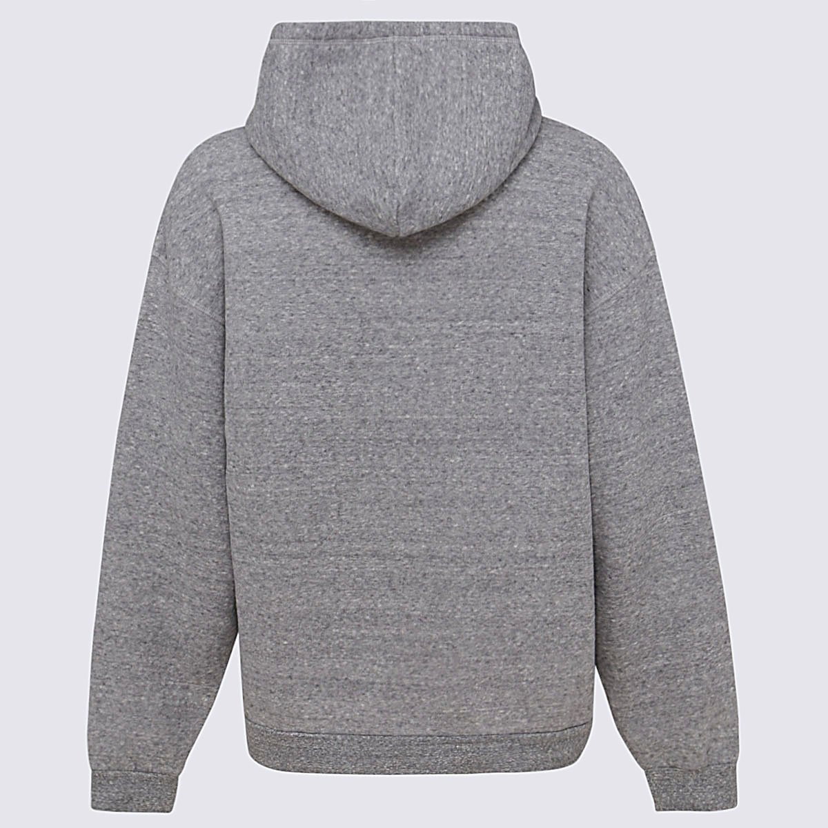 Dsquared2 Light Grey Graphic-Print Hoodie with Classic Hood and Fitted Cuffs Grijs
