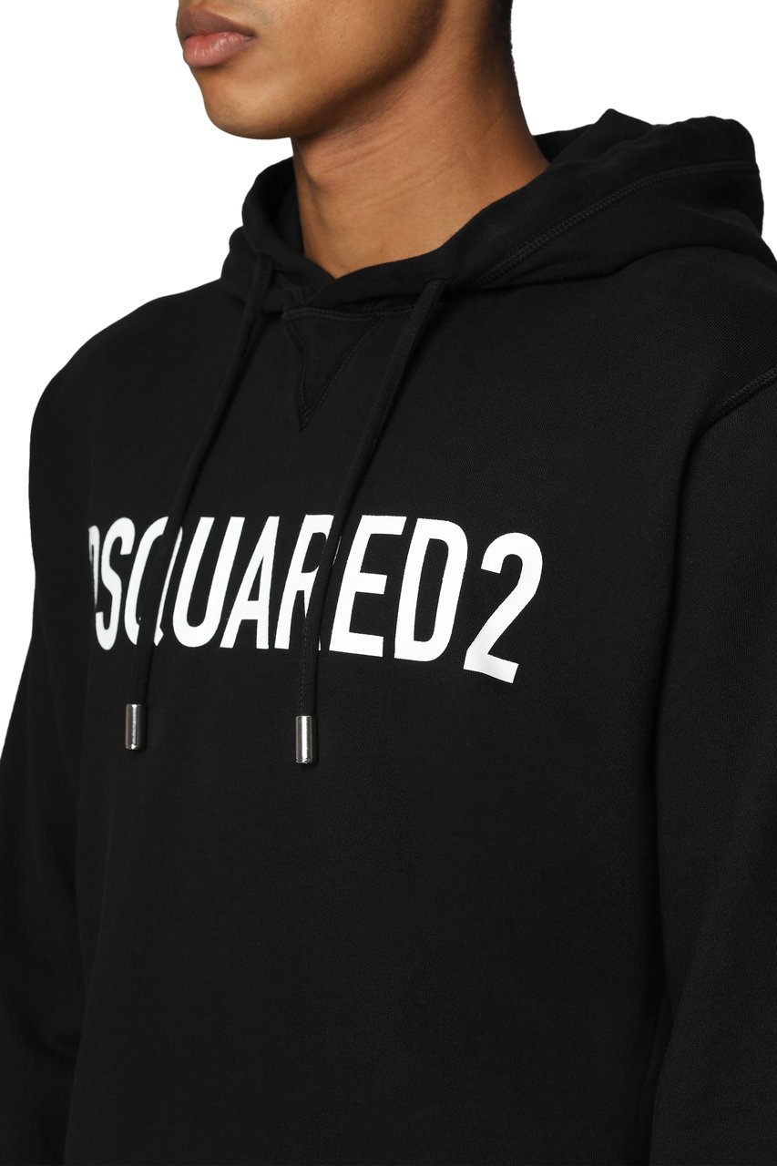 Dsquared2 Logo print hoodie Zwart