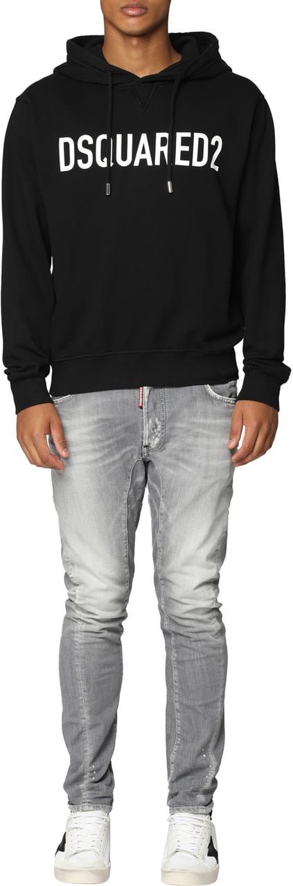 Dsquared2 Logo print hoodie Zwart