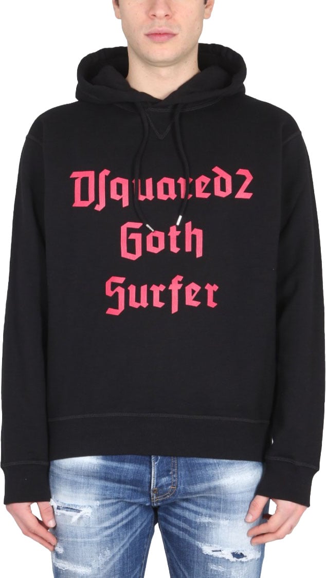 Dsquared2 Relaxed-Cut Hooded Sweatshirt Zwart