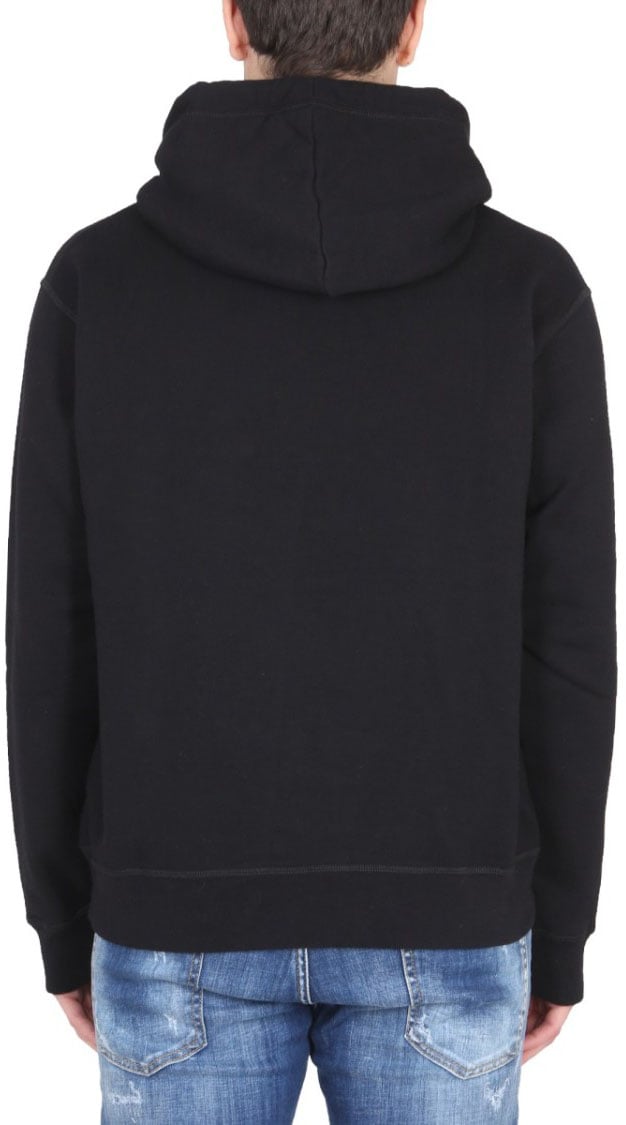 Dsquared2 Relaxed-Cut Hooded Sweatshirt Zwart