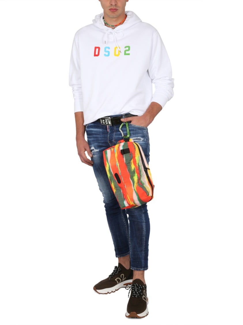 Dsquared2 Relaxed Fit Cotton Sweatshirt Wit