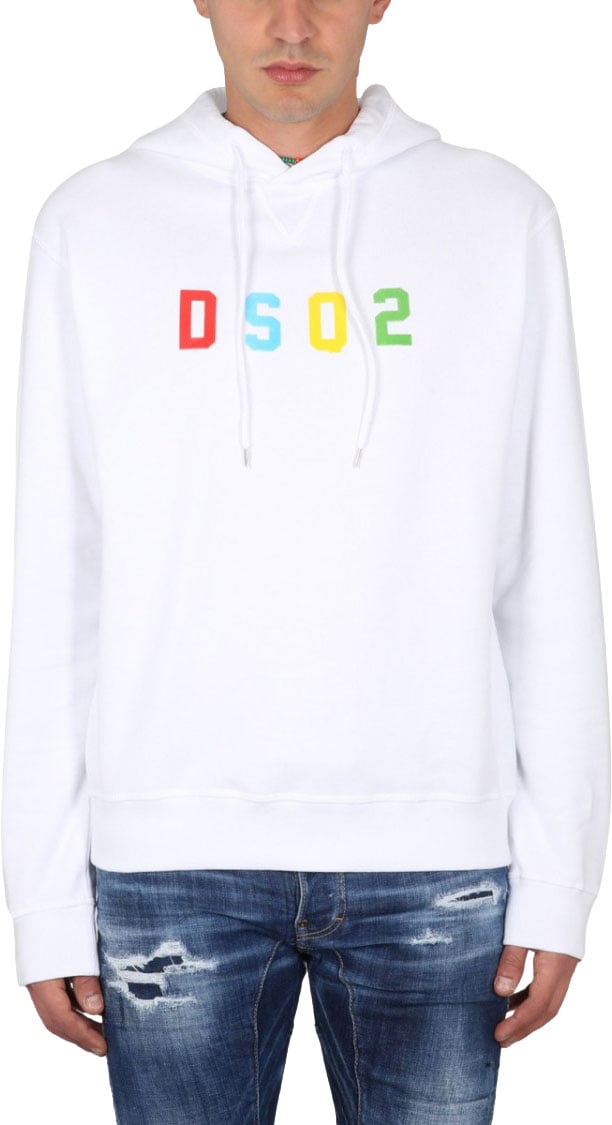 Dsquared2 Relaxed Fit Cotton Sweatshirt Wit