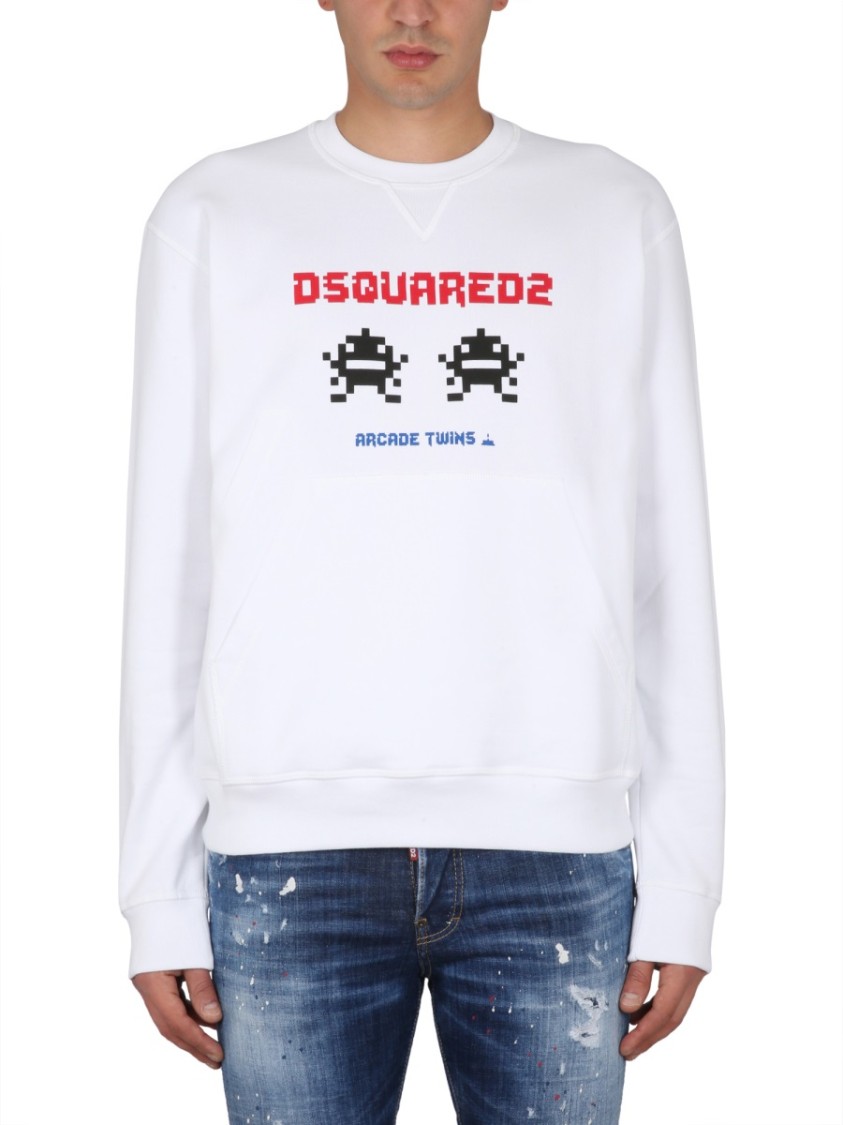 Dsquared2 Logo-Embellished Sweatshirt Wit