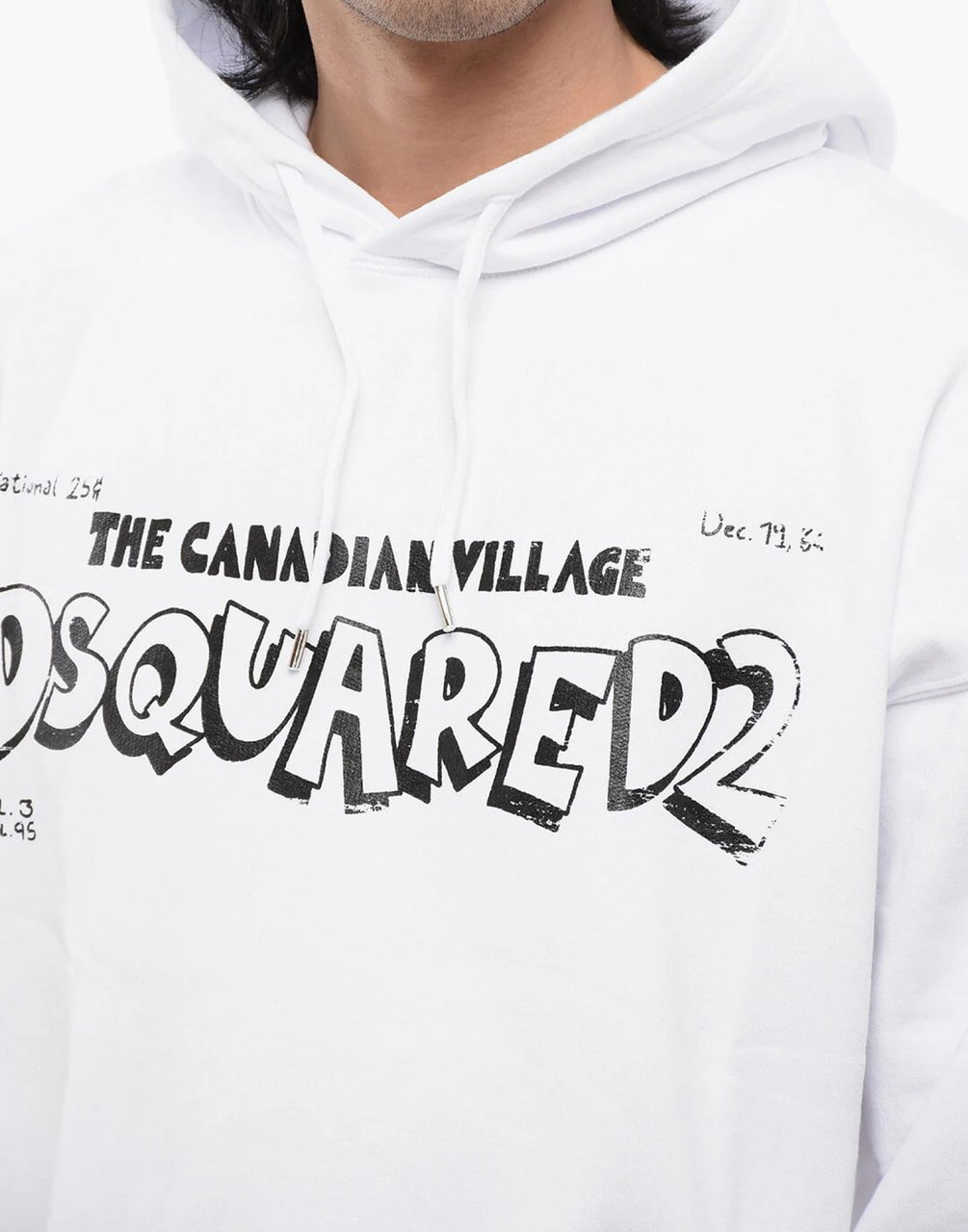 Dsquared2 Canadian Village Logo Oversize Hoodie Wit