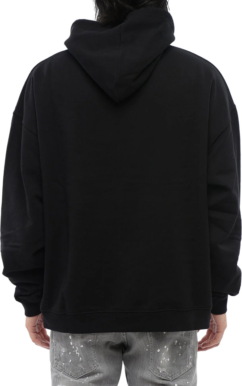 Dsquared2 Canadian Village Logo Loose Fit Hoodie Zwart