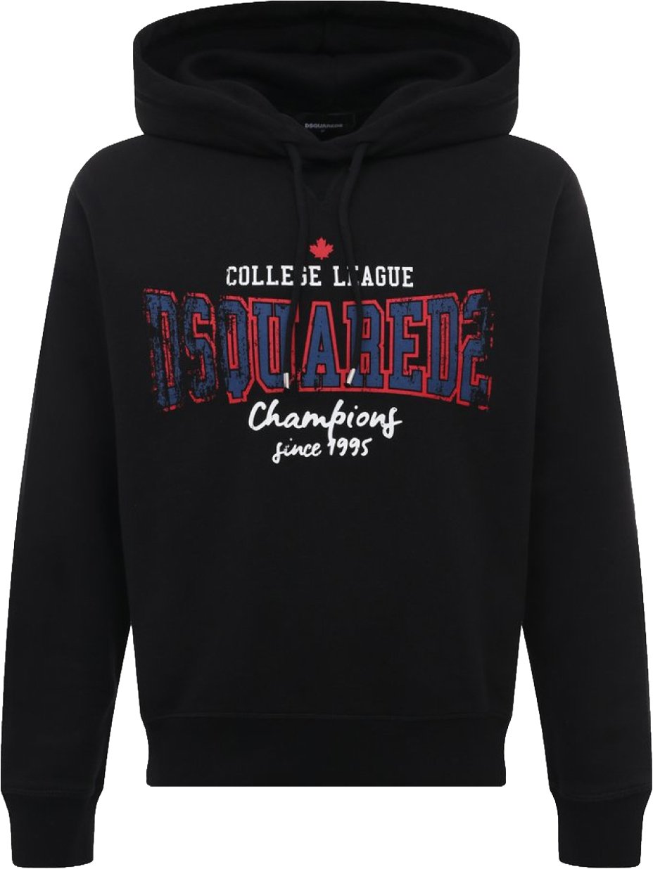 Dsquared2 College League Logo Cool Fit Hoodie Zwart