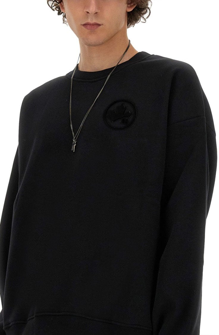 Dsquared2 Black Sweatshirt With Crew Neckline Zwart