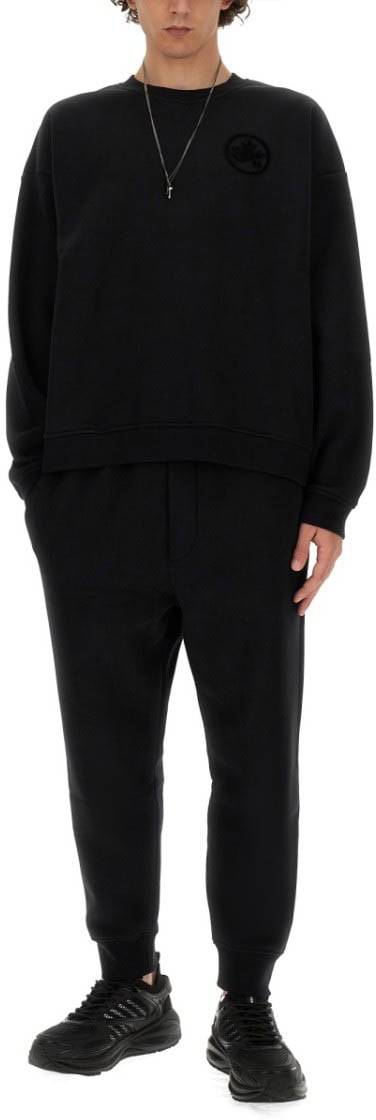 Dsquared2 Black Sweatshirt With Crew Neckline Zwart