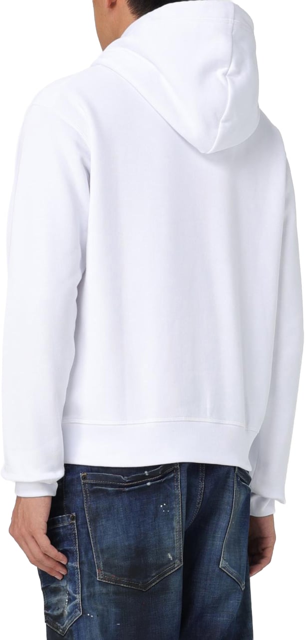 Dsquared2 Angry Bear Logo Cool Fit Hoodie Wit