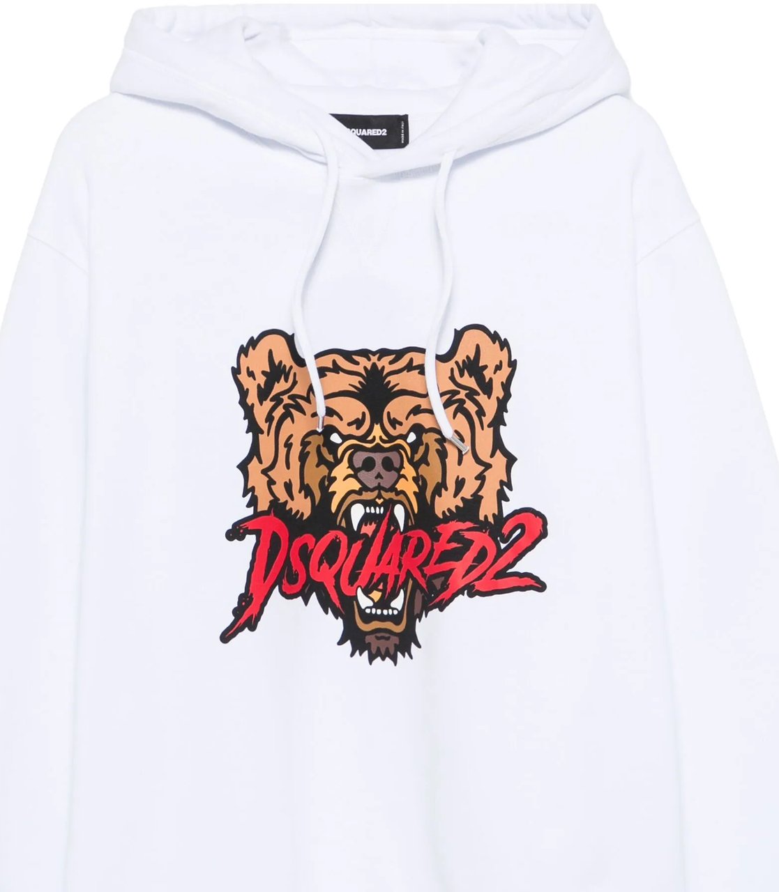 Dsquared2 Angry Bear Logo Cool Fit Hoodie Wit
