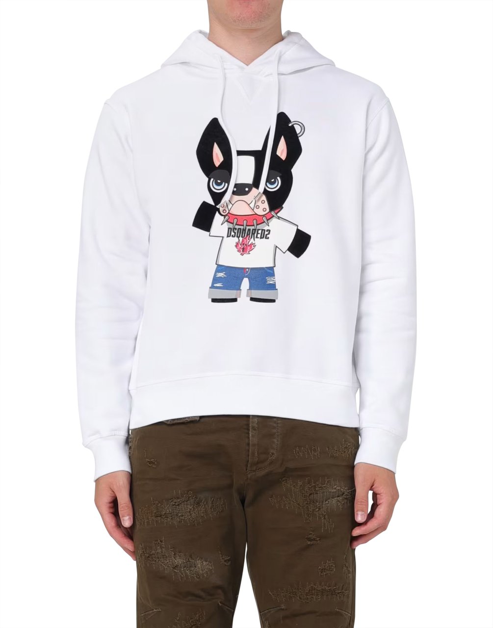 Dsquared2 Ciro Cool Fit Logo Hoodie Wit