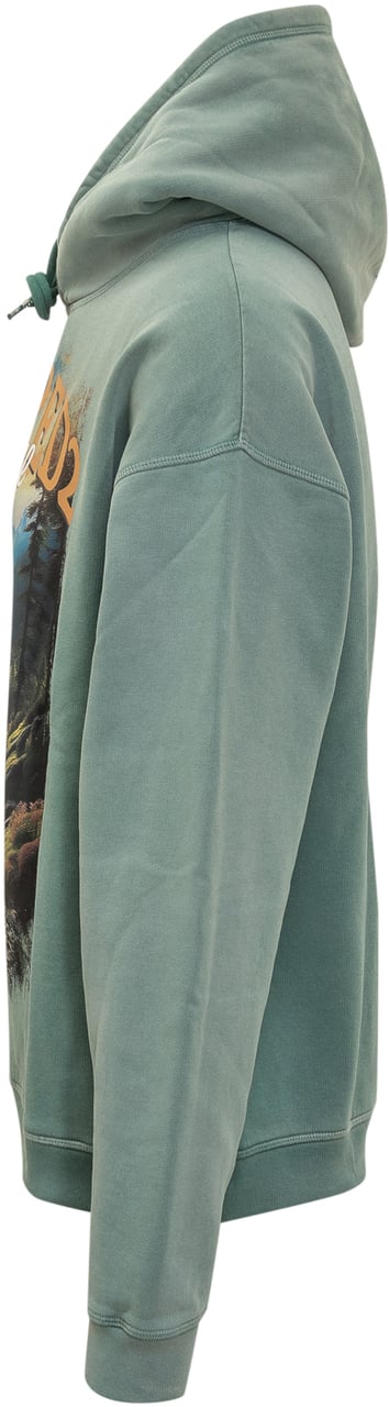 Dsquared2 Felpa Verde con Cappuccio e Stampa Heritage Lime