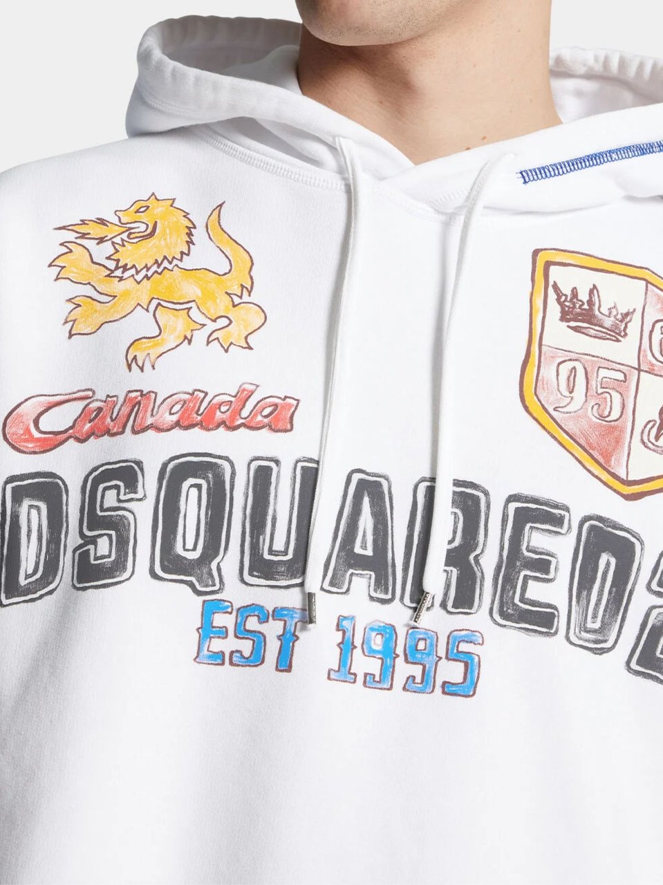 Dsquared2 Hand-Drawn Graphic Printed Hoodie Wit