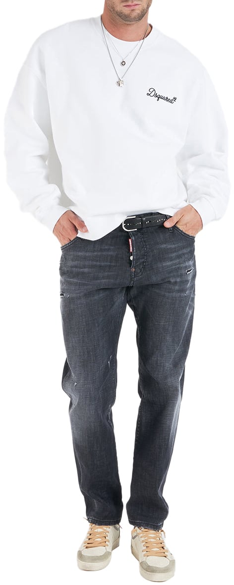 Dsquared2 Sweatshirt with logo embroidery Wit